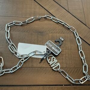 Silver chain belt